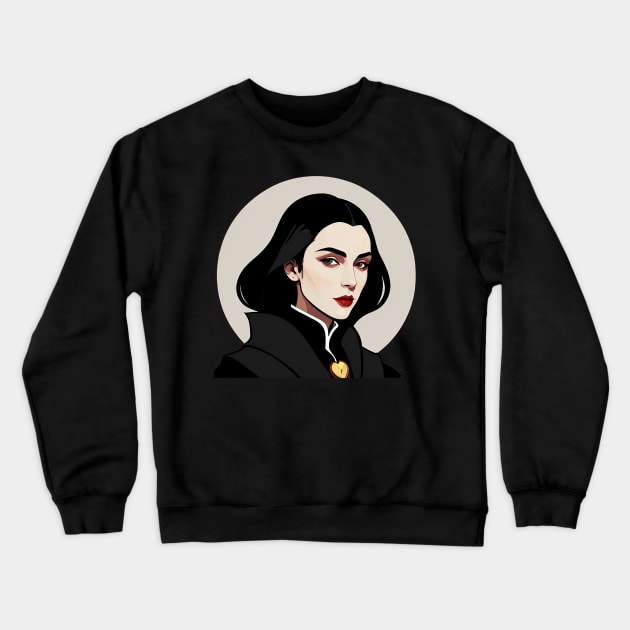 Vampire Woman Wearing Victorian Gothic Gear Crewneck Sweatshirt by CursedContent